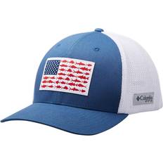 Columbia Men Caps Columbia PFG Fish Flag Mesh Ball Cap High Crown - Night Tide/White