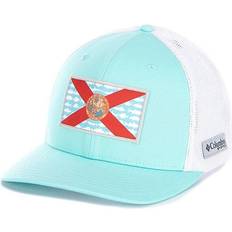 Columbia PFG Fish Flag Mesh Ball Cap High Crown - Gulf Stream/White