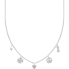 Nickel Free Necklaces Thomas Sabo Charm Club Delicate Symbols Necklace - Silver/Transparent