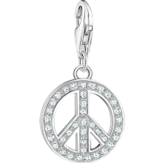 Thomas Sabo Charm Club Collectable Peace Charm Pendant - Silver/Transparent