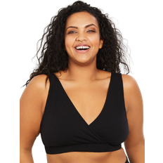 Motherhood Plus Size Wrap Maternity and Nursing Sleep Bra Black (92230-01)