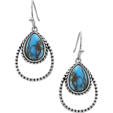 Montana Silversmiths Double Rope Turquoise Earrings - Silver/Turquoise