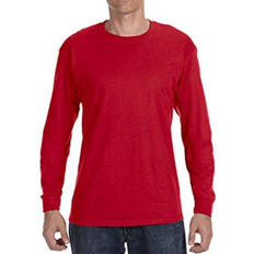 Hanes Men's Authentic Long-Sleeve T-shirt - Deep Red