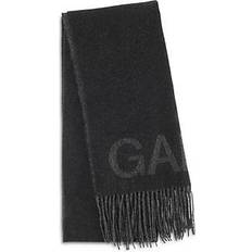 Ganni Fringed Wool Scarf - Black