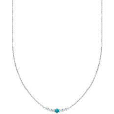 Turquoise Necklaces Thomas Sabo Charm Club Delicate Necklace - Silver/Blue/Transparent