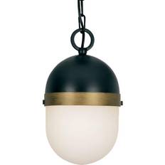 Crystorama Capsule Small 1-Light Pendant BLACK/GOLD Pendant Lamp 6"