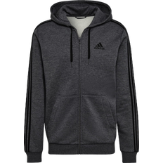 Men - Viscose Sweaters adidas Essentials Fleece 3-Stripes Full-Zip Hoodie Men - Dark Grey Heather