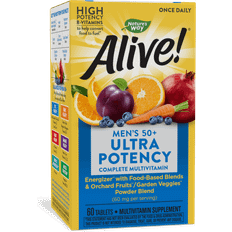 Natures Way Alive Men's 50+ Ultra Potency Complete Multivitamin 60 stk