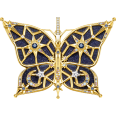 Thomas Sabo Butterfly Star & Moon Pendant - Gold/Multicolour