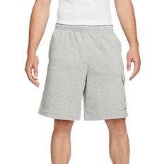 Nike Sportswear Club French Terry Cargo Shorts - Dark Grey Heather/Matte Silver/White