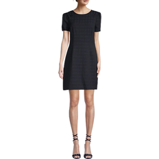 Tommy Hilfiger Essential Plaid Shimmer Shift Dress - Navy/Gold