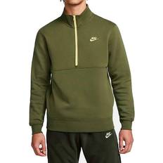 Nike Sportswear Club Brushed-Back 1/2-Zip Sweatshirt - Rough Green/Saturn Gold/Saturn Gold