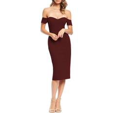 Bailey Off-The-Shoulder Dress - Burgundy