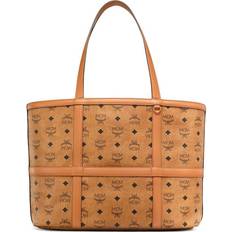 MCM Aren Shopper in Visetos Medium - Cognac