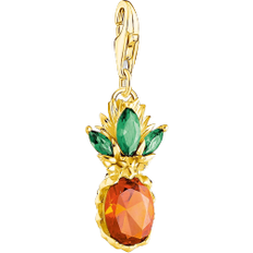 Thomas Sabo Charm Club Collectable Pineapple Charm Pendant - Gold/Green/Orange