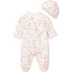 One piece hat Little Me Vintage Rose Footed One-Piece & Hat - White (L653860)