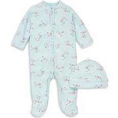 Green Nightwear Little Me Floral Spray Footed One-Piece & Hat - Mint (LBQ03985N)