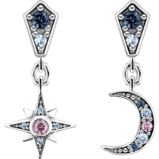 Argent Boucles d'oreilles Thomas Sabo Royalty Star & Moon Earrings - Silver/Multicolour