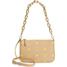 MCM Splash Logo Mini Pouch Crossbody - Beige/Croissant