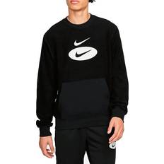 Nike mens french terry crew Nike Sportswear Swoosh League French Terry Crew Sweatshirt - Black/Dark Smoke Grey/Summit White