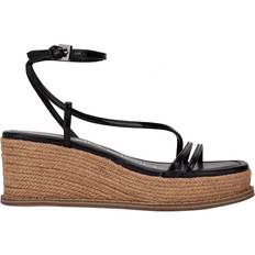 Faux Leather Espadrilles Calvin Klein Neve Wedge - Black