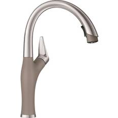 Blanco Kitchen Faucets Blanco ARTONA Single-Handle Pull-Down Sprayer Kitchen Faucet in Truffle/Stainless, Stainless/Truffle Brown