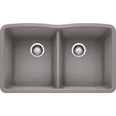 Blanco Diamond 440183 32" Double Bowl Undermount Sink in Metallic