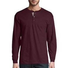 Beefy-T Henley Long-Sleeve T-shirt - Mulled Berry