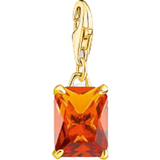 Orange Smycken Thomas Sabo Charm Club Collectable Large Charm Pendant - Gold/Orange