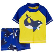 Babies UV Clothes Carter's Whale Rashguard Set - Navy/Yellow (1N121210)