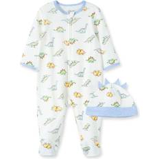 1-3M Nightwear Little Me Dinomite Footed One-Piece & Hat - Ivory/Multi (LBQ11373N)