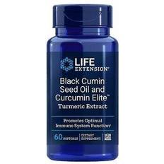 Turmeric oil Life Extension Black Cumin Seed Oil with Elite Turmeric Extract 60 Softgels 60 pcs