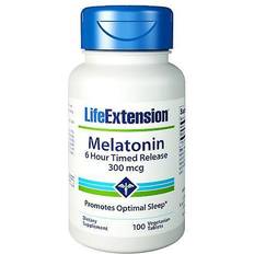 Life Extension Melatonin 6 Hour Timed Release 300 mcg 100 Vegetarian Tablets