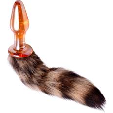 Fox Tail Glass Butt Plug Orange