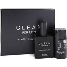 Clean parfym set Clean SET For Men Black Leather EDT spray 100ml DEO STICK 75ml