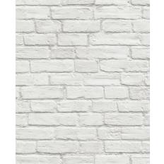 NextWall NextWall Peel & Stick Vintage White Brick Wallpaper