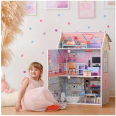Olivia's Little World Glasshouse Kids 12' Doll House & 10 Accessories for 3.5' Dolls Multi TD-12518D Multicolour