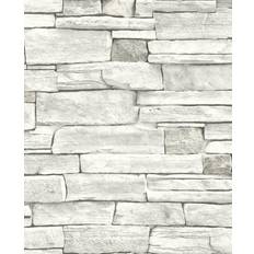 Wallpapers NextWall NextWall Peel & Stick Stacked Stone Arctic Grey Wallpaper