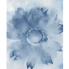Wallpapers NextWall NextWall Peel & Stick Watercolor Sunflower Navy Blue Wallpaper