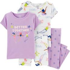 Bow Pajamases Children's Clothing Carter's Mermaid Snug Fit Pajama Set 4-Piece - Purple/White (2M975210)