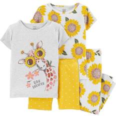 Bow Pajamases Children's Clothing Carter's Giraffe Sunflower Snug Fit Pajama Set 4-Piece - Heather/Yellow (2M975110)