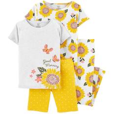 Bow Pajamases Children's Clothing Carter's Sunflower Snug Fit Pajama Set 4-Piece - Heather/Yellow (3M977710)