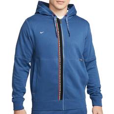 Nike Herr - Hoodies Tröjor på rea Nike F.C. Tribuna Fleece Full-Zip Football Hoodie Men - Mystic Navy/Habanero Red/White