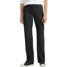 Hanes Women's ComfortSoft EcoSmart Petite Open Bottom Leg Sweatpants - Ebony