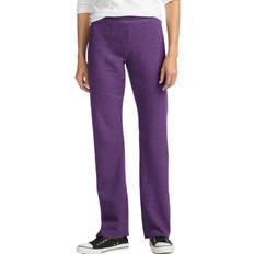 Hanes Women's ComfortSoft EcoSmart Petite Open Bottom Leg Sweatpants - Violet Splendor Heather