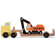 Madera Excavadoras Melissa & Doug Classic Toy Trailer & Excavator