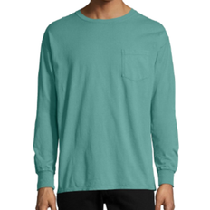 Hanes ComfortWash Garment Dyed Long Sleeve Pocket T-shirt Unisex - Spanish Moss