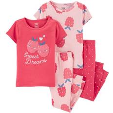 Bow Pajamases Children's Clothing Carter's Raspberry Snug Fit Pajama Set 4-Piece - Pink (2M975410)