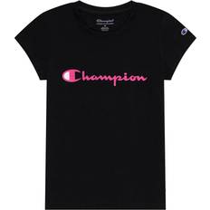 Champion Girls Tops Champion Big Girl's Script Logo Classic Tee - Black