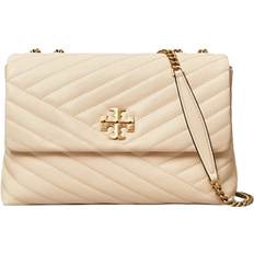 Ensfarvet - Guld/Messing - Opbevaring til laptop Skuldertasker Tory Burch Kira Chevron Convertible Leather Shoulder Bag - New Cream